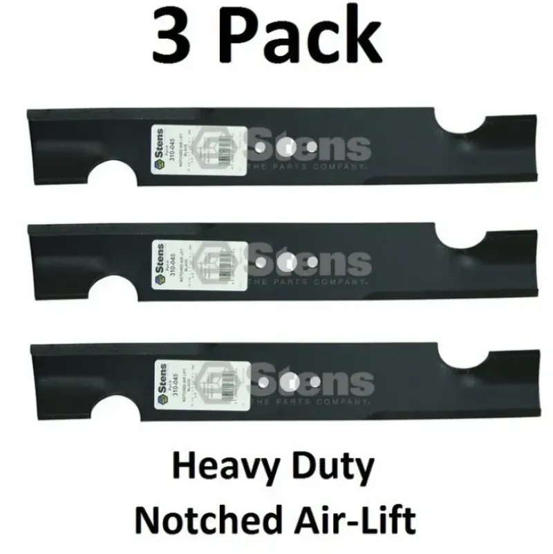 Clearance 3 Pack Stens 310-045 HD Notched Air Lift Blade for Ferris 1520843 1520843S 20843 - Explore Premium Parts & Accessories for All Motor Vehicle Models Stens Parts & Accessories