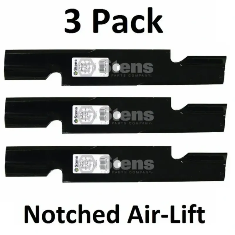 New 3 Pack Stens 340-121 Notched Air Lift Blade for Scag 48108 481707 481711 48185 - Explore Premium Parts & Accessories for All Motor Vehicle Models Stens Parts & Accessories